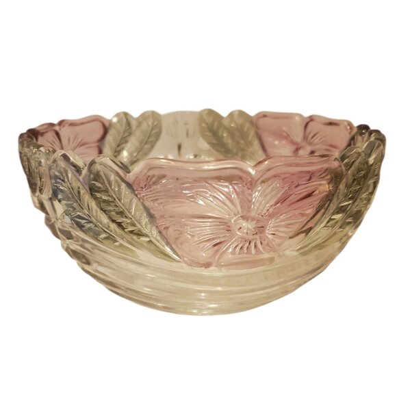 Anna Hutte Bleikristall Rose-Petals Hand-Painted Crystal Bowl - Picture 1 of 6